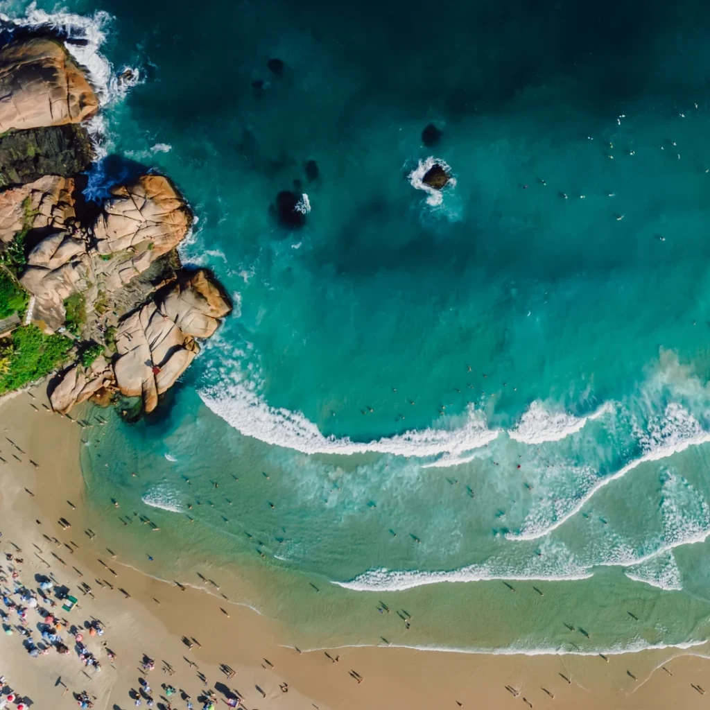 Praia da Joaquina de Florianópolis foto aérea